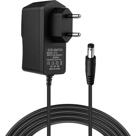 12V 1A 12W LED Alimentation, Adaptateur Secteur AC 100-240V 50/60Hz, Universel Transformateur avec Jack 5,5 x 2,5 mm Prise EU pour Bandes LED, Routeurs, Enceintes, TV Box, CCTV Caméras (1/5)