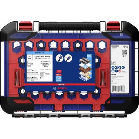 Bosch – Set de 14 scies à couronne EXPERT Multi Material – Pour bois, métal, brique – Ø 20 à 76 mm – Technologie carbure pour durabilité (1/4)