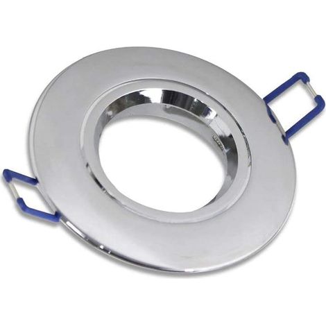 Porta faretto ad incasso orientabile per controsoffitto supporto tondo per faretti in alluminio Argento lucido