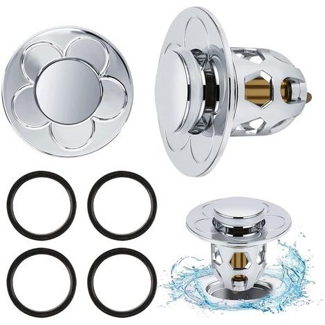 CCYKXA (60×60×50)2 Pieces Universal Pop Up Sink Drain, Pop-Up Sink Drain with Anti-Clogging Filter, Anti-Blocked Drain Filter, Bathtub Stopper for Kitchen Sink, Hair Filter-Hole