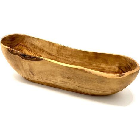 Corbeille à Pain Rustique en Bois d'Olivier Coupe de Présentation Fruits et Snacks 35-39 cm - PANGIVO (1/5)