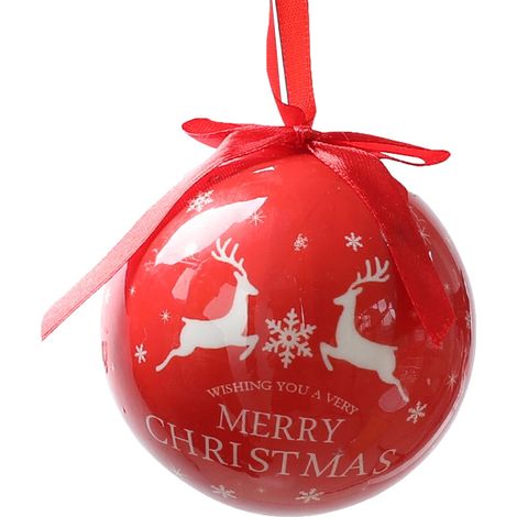 Boule De Décoration De Noël - 7,2 Cm - Pour Arbre Intérieur Et Extérieur - Rouge - 1 Pièce (1/5)