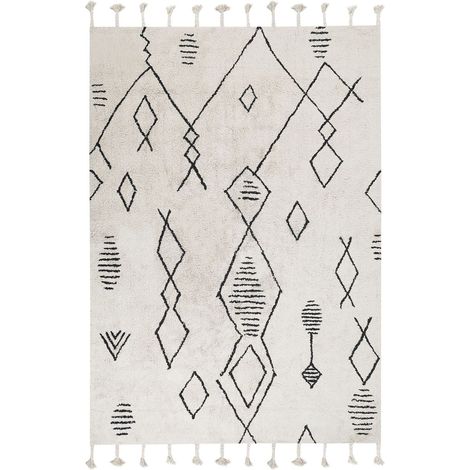 Rug KEBIR Off-White 140 x 200 cm Cotton
