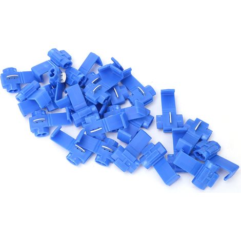 25 connecteurs à sertir sans soudure bleus, pour fils de calibre 0,75-2,5 mm²/AWG 14 à 18 (1/5)