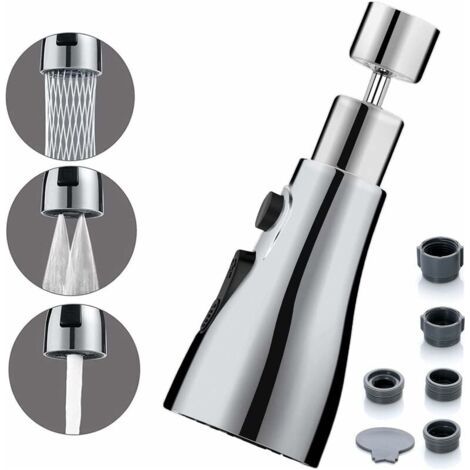 Pommeau de douchette rotatif à 360° pour robinet de cuisine FM22 M24, mitigeur aérateur, accessoires de douchette, rallonge pour mitigeur d'évier G1/2, robinet de cuisine à 3 modes (1/5)