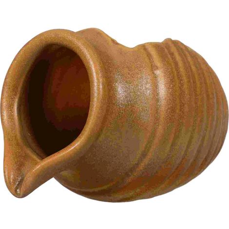 (Marron clair 0,00 x 0,00) Pot en terre cuite à eau circulante, fontaine de cour, aquarium, décoration de jardin, cruche en céramique (1/5)