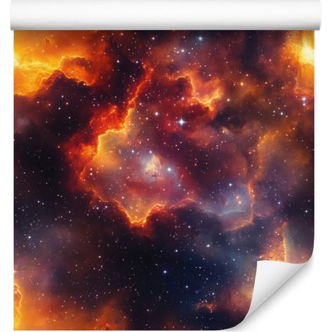 Papier peint aquarelle galaxie rouge, bordeaux et prune 50x1000 cm (1/5)