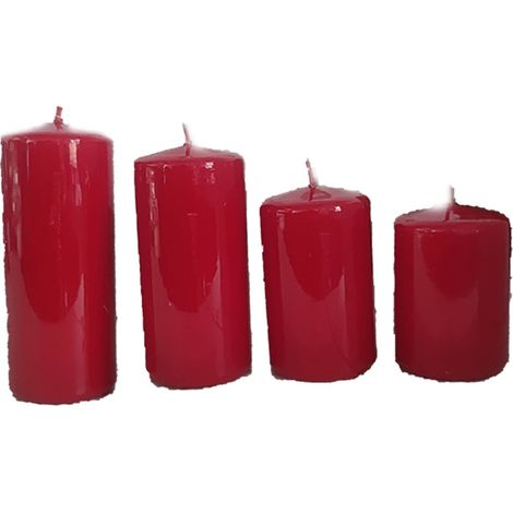 Set 4 candele a cilindro rosse calendario dell'avvento decorazioni casa tavola centrotavola di natale addobbi (1/5)