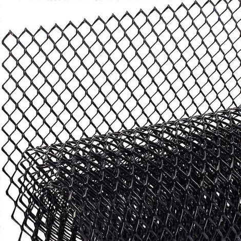 Grille de calandre en alliage d'aluminium pour voiture, grille de carrosserie, insert de pare-chocs, 6 x 12 mm, hexagone noir (1/5)