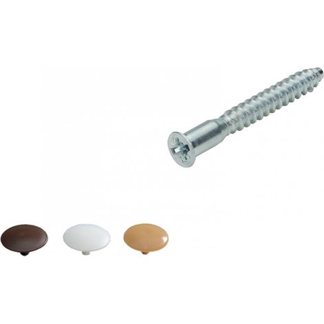 HETTICH Lot de 16 vis d'assemblage avec cache acier chromé HETTICH, l.50 mm