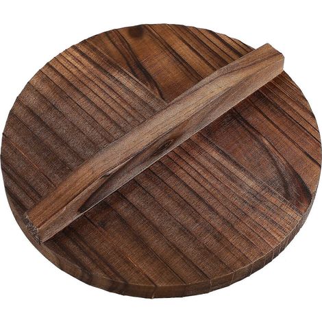 Couvercle en bois anti-brûlure pour wok en fonte (18 cm) (1/5)