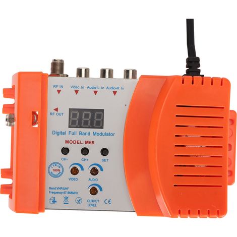 Modulateur AV vers RF VHF UHF PAL NTSC avec écran numérique, prise US 90-240V, pour boîtiers TV et décodeurs (1/5)