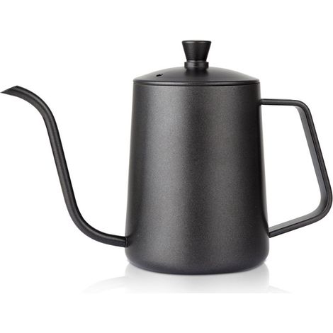 Col de cygne verser sur une bouilloire à café cafetière goutte à goutte à la main en acier inoxydable avec bec long et étroit (1/4)