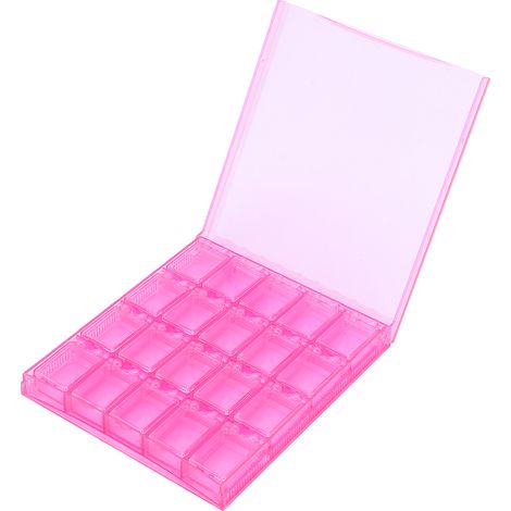 20 cases transparente organiseur de vernis à ongles vide boîte de rangement pour décoration (Rouge rose) (1/5)