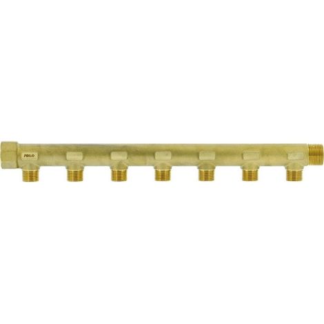 Collecteur de distribution laiton 3/4" 7 sorties 1/2" à portée plate certifié ACS chauffage et sanitaire - THERMADOR COLC207P