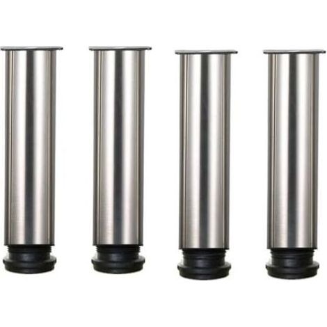 Pieds de meubles LaBlanc – lot de 4, acier inoxydable, réglables en hauteur – adaptés aux tables basses – 5 x 30 cm (1/5)