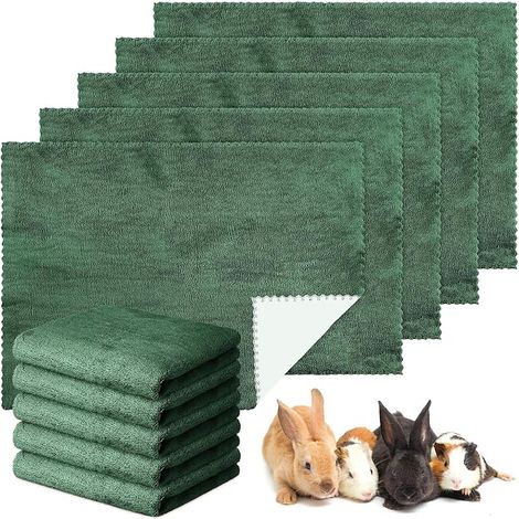 Guinea Pig Blankets Waterproof Washable Small Animal Blankets Absorbent Reusable Pads Guinea Pig Cage Liners Dark Green 18 x 24 Inches (1/5)