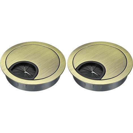 2 pcs Schreibtisch Kabelloch Abdeckung pour bureau maison Tagesablauf 53 mm Bronze (1/5)