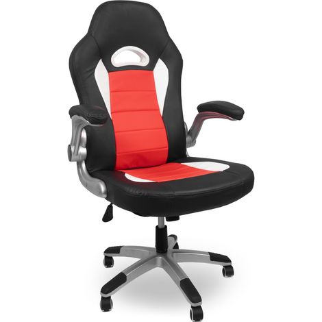 Aga Spielstuhl,Bürostuhl,Drehbarer Spielstuhl,Gamingstuhl, Racing Schreibtischstuhl, Chefsessel Schwarz - Rot