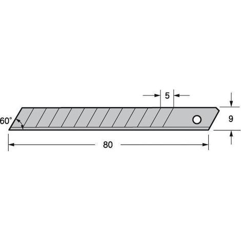 cuchilla de recambio. acero. bisel 60°. ancho 9mm. pack de 10 unidades - tajima