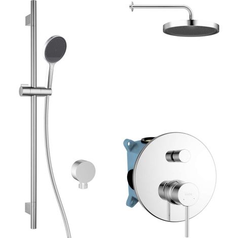 kielle Oudee - Set de douche avec mitigeur encastré, 2 sorties, avec accessoires EcoSpare et corps d’encastrement, chrome 20602SP50 (1/5)