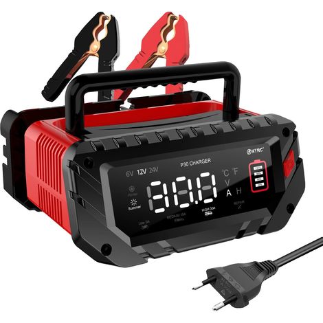 Chargeur de batterie de voiture, sortie 12V/24V, courant de charge maximal, 30A-PLUG UE (1/2)