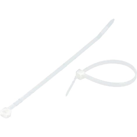 100 Colliers de serrage - 160x4.8mm - 220N - Blanc