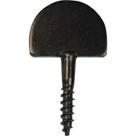 Afbat – Butée droite à visser 2 trous noir pour volets bois – Spécial espagnolette à crochets droits – Diamètre 6mm, longueur 57mm