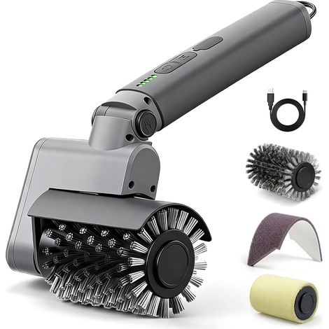 Kit Brosse Barbecue Électrique 3-en-1 – Nettoyeur sans Fil 450 TR/Min avec Têtes en Acier Renforcées – Autonomie 120 Min, Étanche IPX7 (1/5)