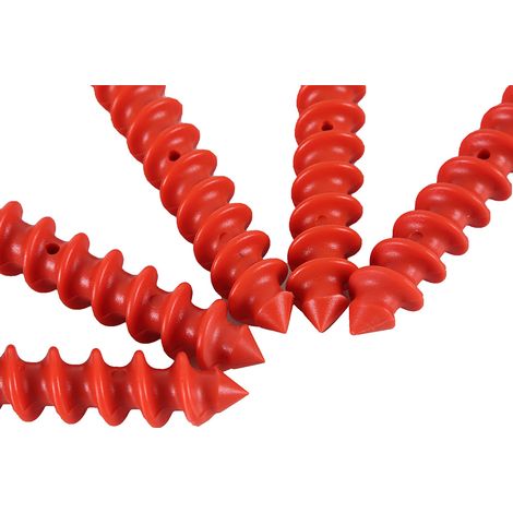 Piquets de tente en forme de T piquets de sol en plastique en spirale 14.5 cm/5.7 pouces pour auvent de Camping en plein air bâche rouge 6 pièces (1/3)
