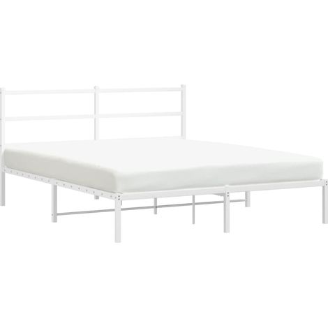Maison Exclusive - Cadre de lit métal sans matelas et tête de lit blanc 160x200 cm (1/5)