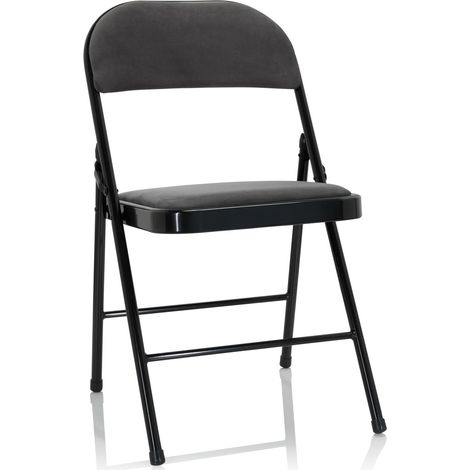Konferenzstuhl / Besucherstuhl / Klappstuhl TUDELA I Samt dunkelgrau hjh OFFICE