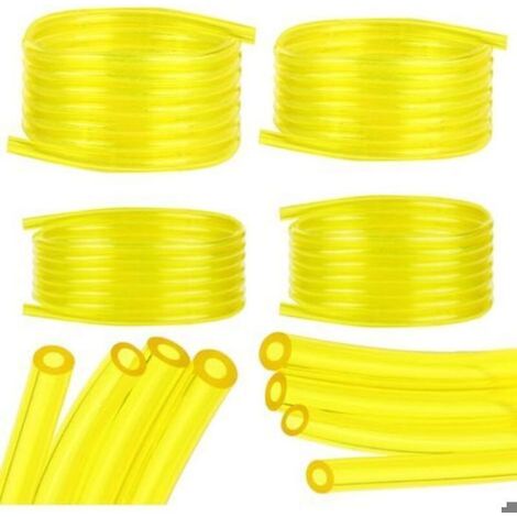 Tuyau d'essence en 4 parties, 1,5 m, jaune, transparent, tuyau d'huile (2 x 3,5 mm, 2,5 x 5 mm, 3 x 5 mm, 3 x 6 mm) pour tondeuse (1/5)