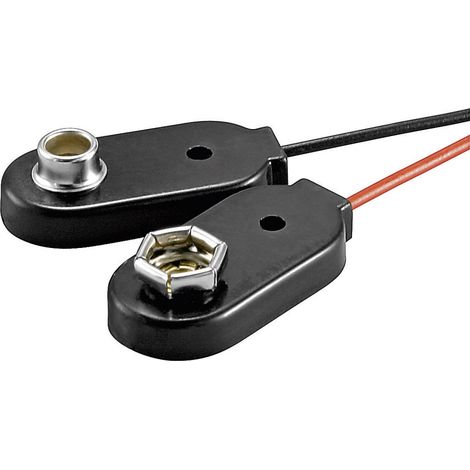 Connecteur clip pression 1x 6LR61 (9 V) Beltrona 9V-I-Clip-G raccordement par empreinte pile 9V (L x