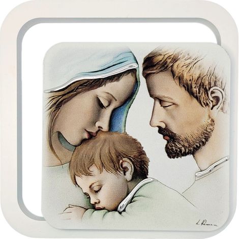 Dipinto della Sacra Famiglia su tavola  Dimensioni: 11x11 cm  Codice articolo: ES0620630