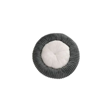 Lit rond pour chiens – canapé confortable – couchage pour animaux – tissu – Gris (1/5)