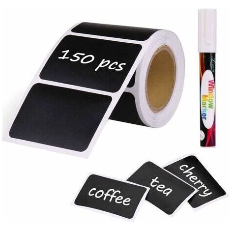 150pcs Kit d'Etiquette Autocollantes Réutilisables pour la Cuisine Organiser avec Marqueurs Craie Liquide, Étiquette Tableau Noir Amovible pour Décorer Votre Cuisine Pièce de Rangementdengyank (1/5)