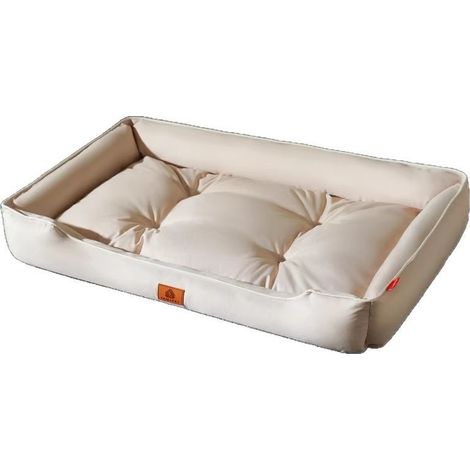 Grand lit orthopédique lavable pour animal de compagnie, matelas orthopédique confortable, anti-anxiété pour chien de taille moyenne (40 x 30 x 7 cm, kaki) (1/5)
