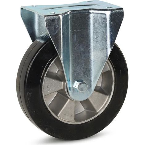 Roue fixe - MESO - Caoutchouc élastique noir - 200mm - 450kg (1/2)