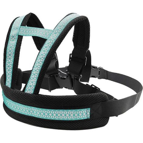 Harnais de sécurité enfant (bleu clair) pour moto, vélo, ceinture de sécurité réglable et respirante avec bande réfléchissante pour la sécurité des enfants (sangle de selle). (1/5)
