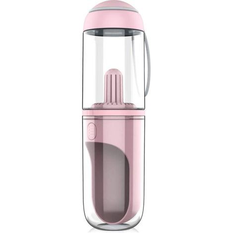 Hunde-Trinkflasche – Wendbarer und leichter Wasserspender. BPA-freie Flasche aus lebensmittelechtem Silikon, geeignet für Hunde und Katzen (rosa). (1/5)