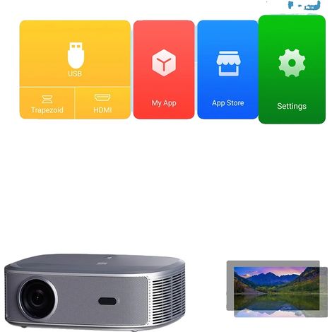 Projecteur, Full HD 1080P, 3600 lumens ANSI, ajouter un écran de 100 pouces (1/2)