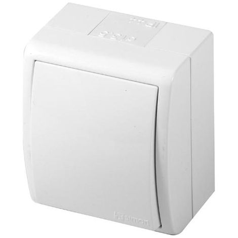 Conmutador superficie, 10ax 250v, ip54, serie aquarius, blanco, blister (1/2)