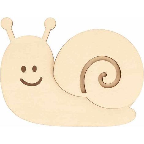 Silhouette en bois 9 x 6,9 cm - Escargot et coquille (1/2)