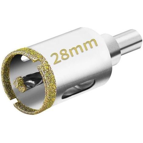 Scie Cloche Diamantée 28 mm avec Foret Guidage de Centrage, Scie Cloche Carrelage avec revêtement diamant, Foret trépan Diamant pour verre, carrelage, céramique, marbre, granit (1/5)