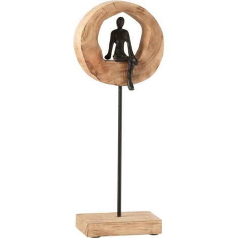 Statuette Déco "Figurine Pensive" 48cm Naturel
