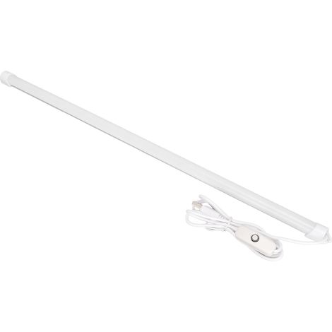 Tube LED 52cm lumière chaude, lampe de lecture USB pour bureau dortoir, éclairage pour armoire vitrine, alimentation USB, 50cm blanc chaud (1/5)