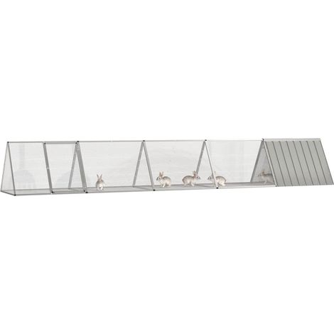 Maison Exclusive - Jaula para conejos acero galvanizado gris 504, (1/5)