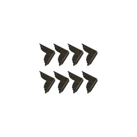 Lot de 8 protections d'angle vintage en métal pour meubles et tables (bronze) (1/5)