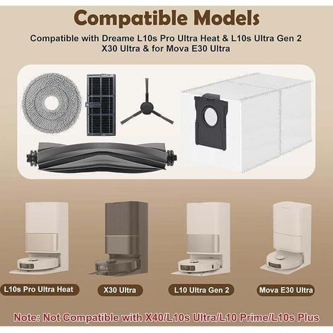 Ricambi per Dreame L10s Pro Ultra/X30 Ultra - 1 spazzola principale per robot aspirapolvere MOVA E30 Ultra - Pulizia ottimale - Resistente - Per i possessori di Dreame-Crezuo-Crezuo